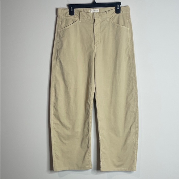 Nili Lotan | Women’s Beige Barrel Rounded Leg Cotton Pants Size 6 - Picture 1 of 7